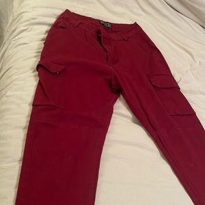 Red joggers with pocket